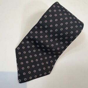 Stafford Executive Men's Silk Tie Black Red White Pin Dot Geometric pattern